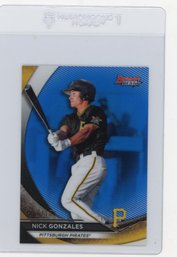 Nick Gonzales Rookie Card 2020 Bowman's Best Blue Refractor Baseball Card #'d To 150