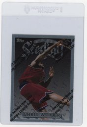 1996 Topps Finest Chris Webber Sterling Uncommon Basketball Card With Coating