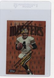 1997 Topps Finest Brett Favre Masters Football Card With Coating