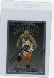 1996 Topps Finest Clyde Drexler Sterling Uncommon Basketball Card With Coating