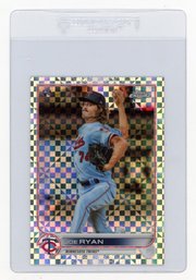 2022 Topps Chrome Joe Ryan XFractor Refractor Baseball Rookie Card