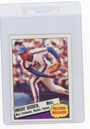 1985 Topps Dwight Gooden Record Breaker Baseball Rookie Card