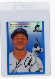 2023 Topps Chrome Platinum Anniversary Xavier Edwards Blue Prism Refractor Baseball Rookie Card