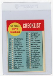 1963 Topps 5th Series Checklist Baseball Card