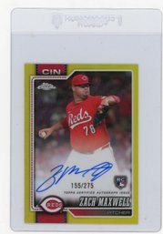 2026 Topps Chrome Zach Maxwell Yellow Refractor Autograph Baseball Rookie Card #'d To 275