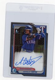 2024 Bowman Chrome Abimelec Ortiz Autograph Baseball Rookie Card