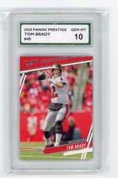 2020 Panini Prestige Tom Brady Football Card Graded SPA Gem Mint 10