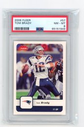 2006 Upper Deck Fleer Tom Brady Football Card Graded PSA NM Mint 8