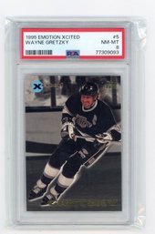 1995 Skybox Emotion Xcited Wayne Gretzky Hockey Card Graded PSA NM Mint 8
