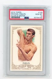 2012 Topps Allen & Ginter Michael Phelps Swimming Card Graded PSA Gem Mint 10