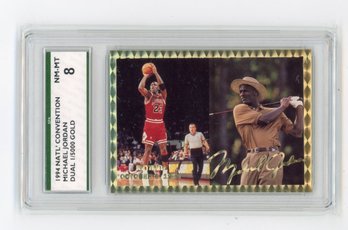 1994 NSCC Michael Jordan Gold Signature Retired Basketball Golf Card #'d To 5000 Graded SPA NM Mint 8