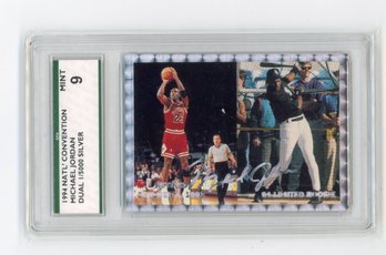 1994 NSCC Michael Jordan Silver Signature Basketball Baseball Card #'d To 5000 Graded SPA Gem Mint 10