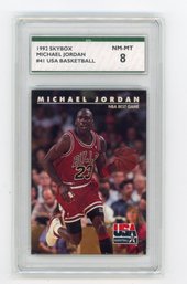 1992 Skybox Michael Jordan USA Basketball Card Graded SPA NM Mint 8