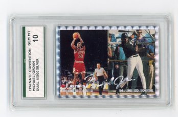 1994 NSCC Michael Jordan Silver Signature Basketball Baseball Card #'d To 5000 Graded SPA Gem Mint 10