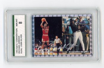 1994 NSCC Michael Jordan Silver Signature Basketball Baseball Card #'d To 5000 Graded SPA NM Mint 8