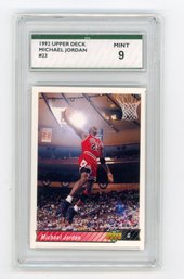 1992 Upper Deck Michael Jordan Basketball Card Graded SPA Mint 9