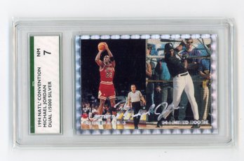 1994 NSCC Michael Jordan Silver Signature Retired Basketball Baseball Card #'d To 5000 Garded SPA NM 7