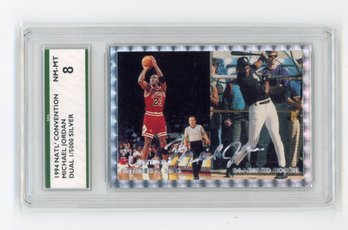 1994 NSCC Michael Jordan Silver Signature Basketball Baseball Card #'d To 5000 Graded SPA NM Mint 8