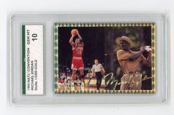 1994 NSCC Michael Jordan Gold Signature Retired Basketball Golf Card #'d To 5000 Graded SPA Gem Mint 10