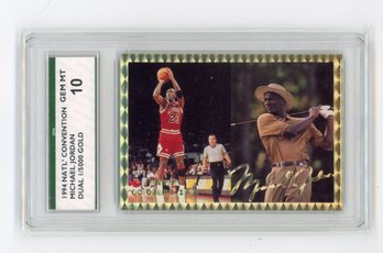 1994 NSCC Michael Jordan Gold Signature Retired Basketball Golf Card #'d To 5000 Graded SPA Gem Mint 10