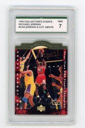 1996 Upper Deck Collector's Choice Michael Jordan A Cut Above Die Cut Basketball Card Graded SPA NM 7