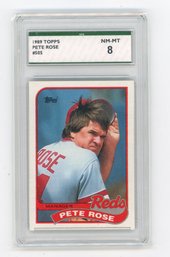 1989 Topps Pete Rose Baseball Card Graded SPA NM Mint 8