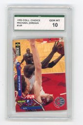 1995 Upper Deck Collector's Choice Michael Jordan Fun Facts Basketball Card Graded SPA Gem Mint 10