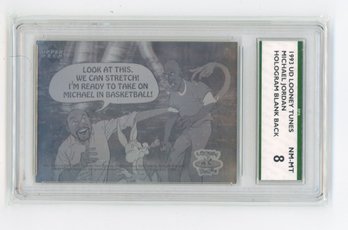1993 Upper Deck Looney Tunes Michael Jordan Hologram Blank Back Basketball Card Graded SPA NM Mint 8