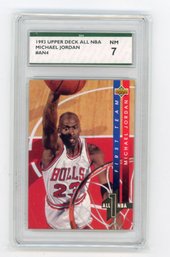 1993 Upper Deck All NBA Michael Jordan Basketball Card Graded SPA NM 7