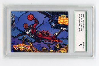 1992 Upper Deck Michael Jordan Agent 23 Fanimation Basketball Card Graded SPA NM Mint 8