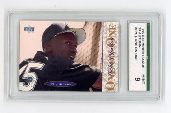 Michael Jordan Rookie Card 1995 Upper Deck Minor League Baseball Card Graded SPA Mint 9