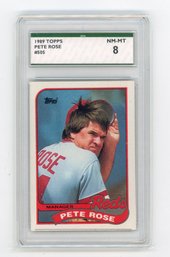 1989 Topps Pete Rose Baseball Card Graded SPA NM Mint 8