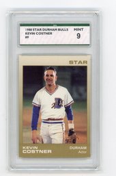 Kevin Costner Rookie Card 1988 Star Durham Bulls Baseball Card Graded SPA Mint 9