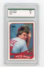 1989 Topps Pete Rose Baseball Card Graded SPA NM 7