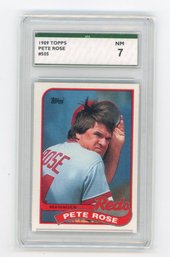 1989 Topps Pete Rose Baseball Card Graded SPA NM 7