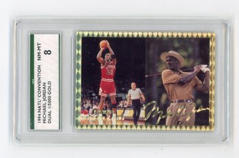 1994 NSCC Michael Jordan Gold Signature Retired Basketball Golf Card #'d To 5000 Graded SPA NM Mint 8