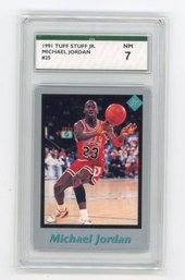 1991 Tuff Stuff Jr. Michael Jordan Basketball Card Graded SPA NM 7
