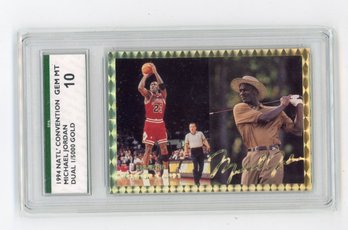 1994 NSCC Michael Jordan Gold Signature Retired Basketball Golf Card #'d To 5000 Graded SPA Gem Mint 10