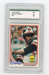 Eddie Murray Rookie Card 1978 Topps Rookie Cup Baseball Card Graded SPA VG 3