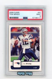 2006 Upper Deck Fleer Tom Brady Football Card Graded PSA Mint 9