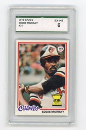 Eddie Murray Rookie Card 1978 Topps Rookie Cup Baseball Card Graded SPA EX Mint 6