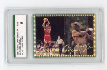 1994 NSCC Michael Jordan Gold Signature Retired Basketball Golf Card #'d To 5000 Graded SPA Mint 9