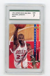 1993 Upper Deck All NBA Michael Jordan Basketball Card Graded SPA NM 7