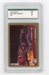 1992 Fleer Michael Jordan Basketball Card Graded SPA NM 7