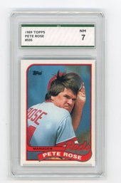 1989 Topps Pete Rose Baseball Card Graded SPA NM 7