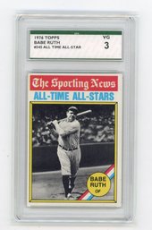 1976 Topps Babe Ruth All Time All Stars Baseball Card Graded SPA VG 3
