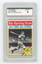 1976 Topps Lou Gehrig All Time All Stars Baseball Card Graded SPA EX Mint 6