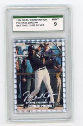 1994 NSCC Michael Jordan Silver Signature Spring Training Rookie Baseball Card #'d To 5000 Graded SPA Mint 9