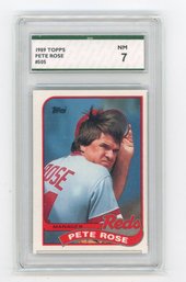 1989 Topps Pete Rose Baseball Card Graded SPA NM 7