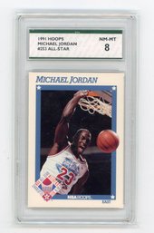 1991 NBA Hoops Michael Jordan All Star Basketball Card Graded SPA NM Mint 8